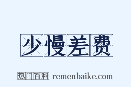 少慢差费是什么意思的图片